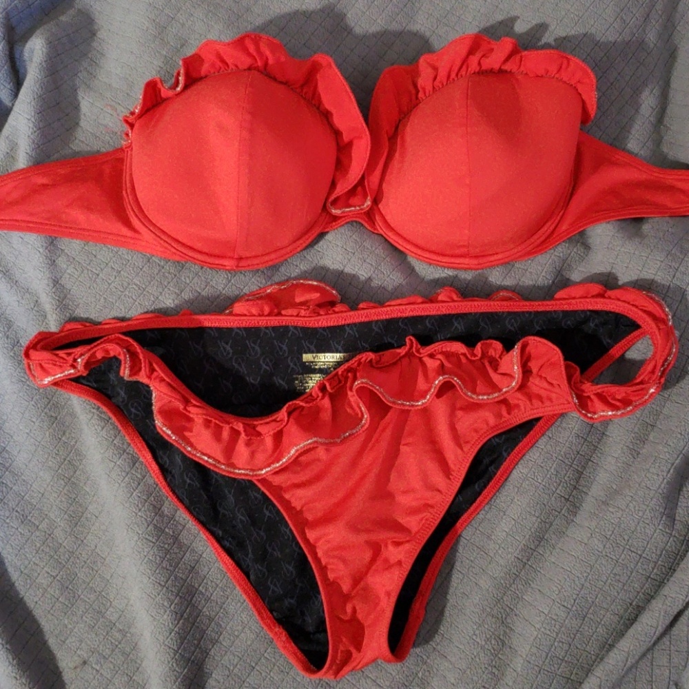 Vs bandeau bathing suit top & bottom